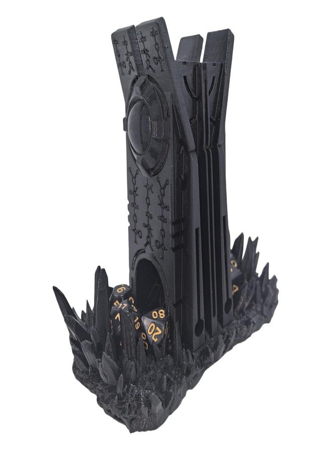 XJPONGC Retro Planet Dice Tower DND Dice Rolling Tower Dice Tower Dungeons and Dragons Dice Jail D&D Accessories (Random 7PCS D20 Dice Set Included) Black - Image 2